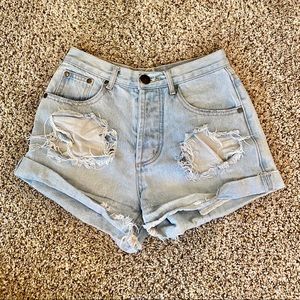 Ripped Jean Shorts